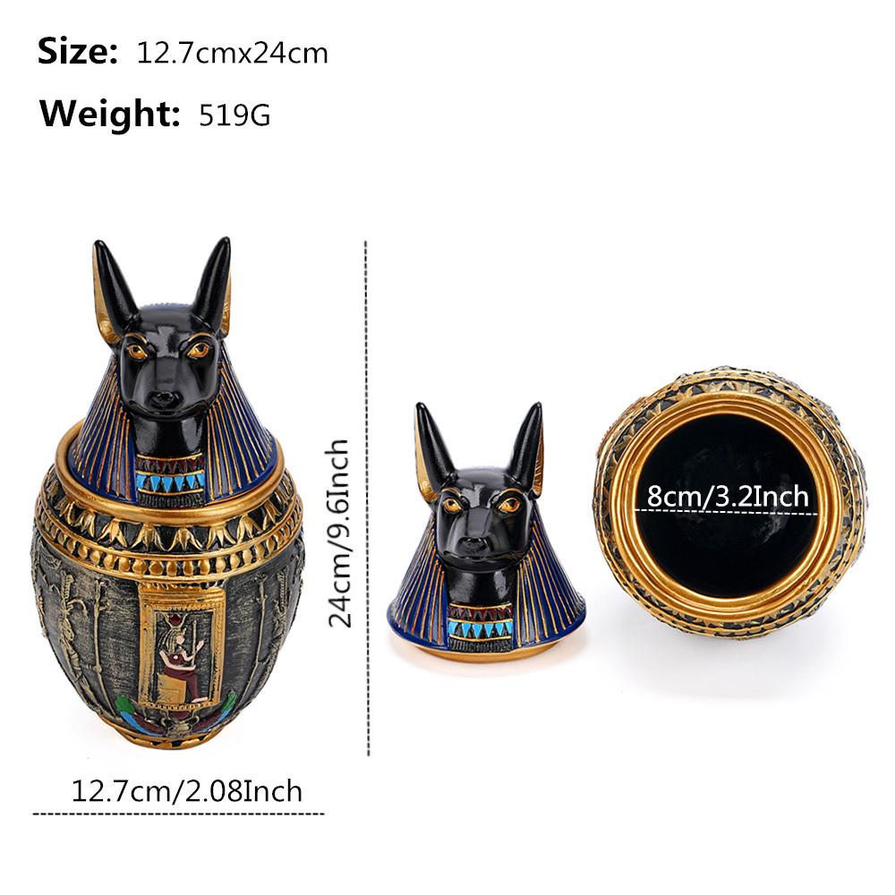 

Ancient Egypt Anubis Bastet Divine Jar Pet Dog Cat Urn Resin Ornament Gift Travel Pharaoh Souvenir Ornament handicraft