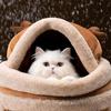 small Pet Carrier Bag Cat Dogs Plush Backpack  Winter Warm Nest Kitten Puppy Hanging Chest Portable Carriers for Outdoor Travel