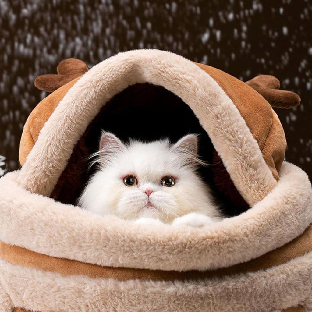 small Pet Carrier Bag Cat Dogs Plush Backpack Winter Warm Nest Kitten Puppy Hanging Chest Portable Carriers for Outdoor Travel