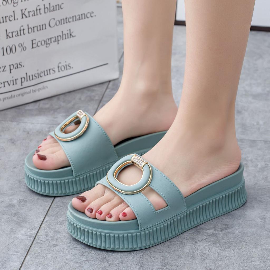 New slippers women wear ring Muse home fashion word thick-soled slippers women