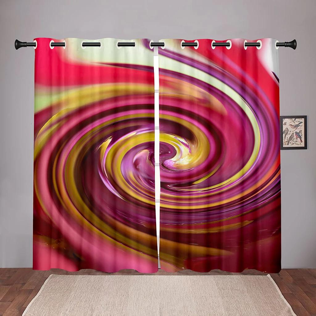 Render Abstract Art Wavy Blackout Window Curtain for Bedroom Living Room Bathroom Kicthen Door Hall Home Hook High Shading New