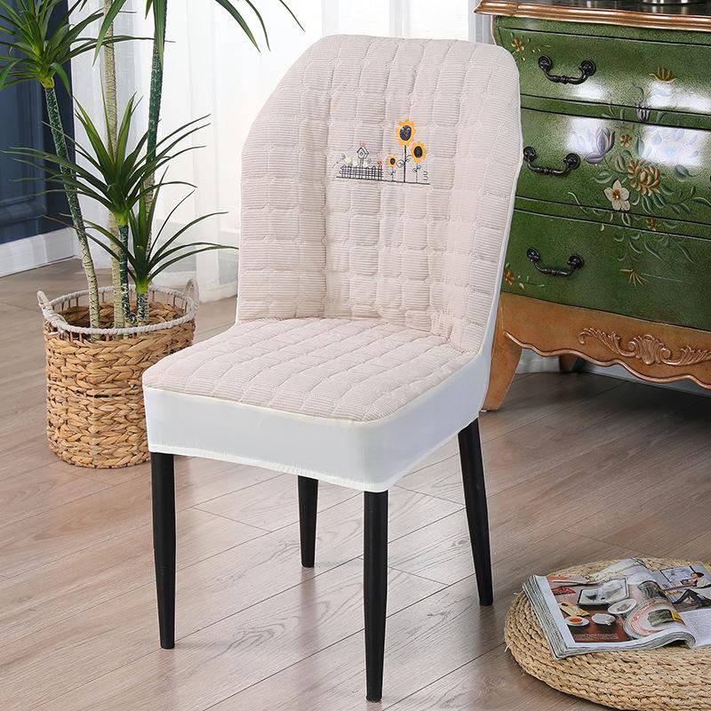 Armour Curved Chair Cover for Four Seasons Universal Household Dining Chair Full-inclusive Deep Curved Stool Cover for High Elasticity