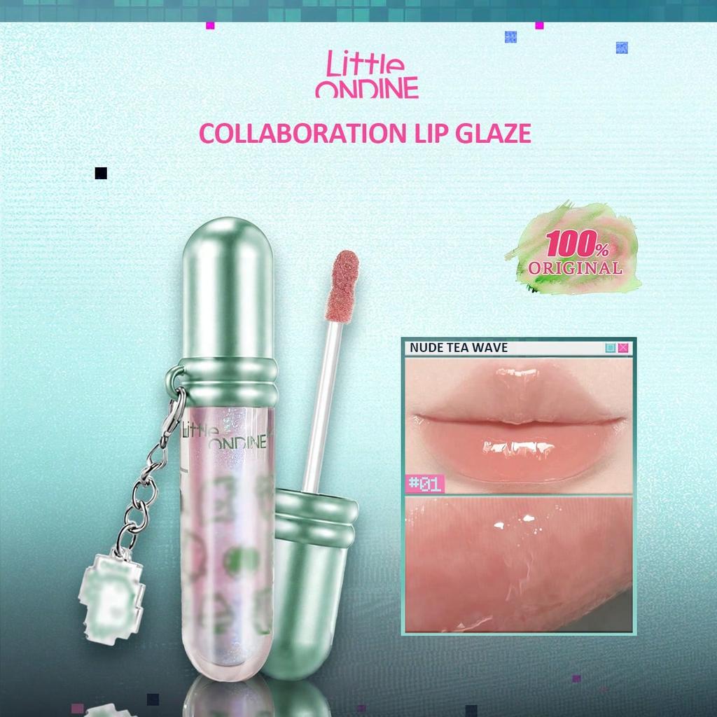 Little Ondine Tamagotchi Pixel Pals Collaboration Lip Glaze 01-06, Glossy Luminous, Long-Lasting Non-Sticky, Non-Fading, Unique Pixel Design
