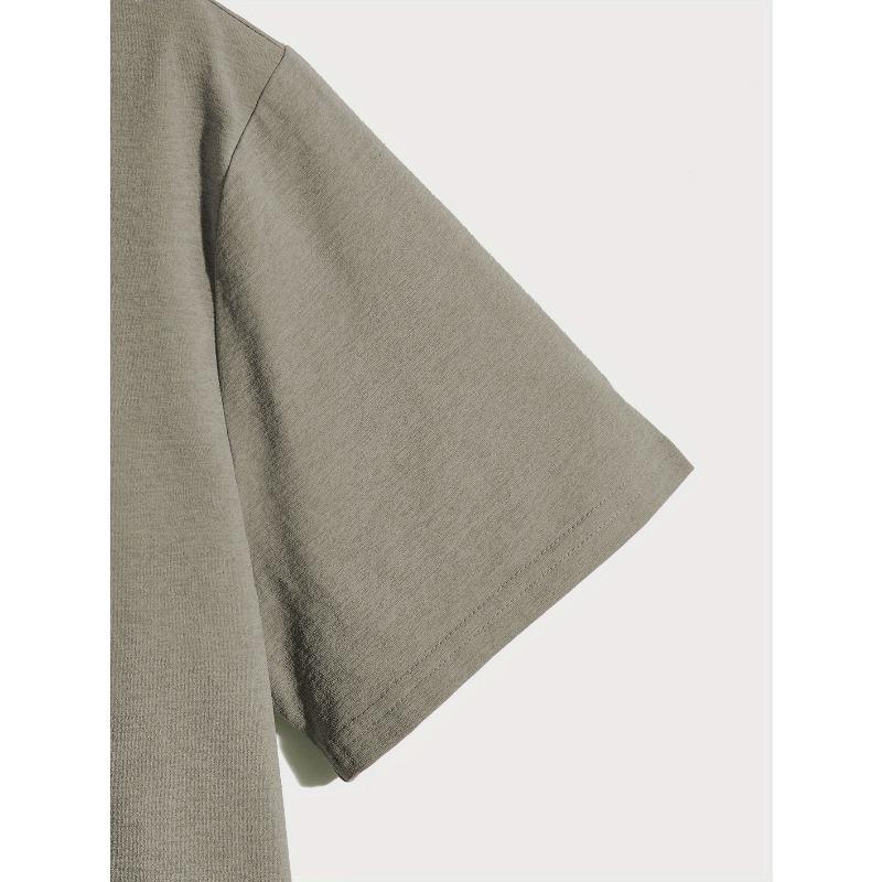 Europäische Größen Übergröße Herren T-Shirt, Buchstaben Grafikdruck Kurzarm T-Shirts für Männer