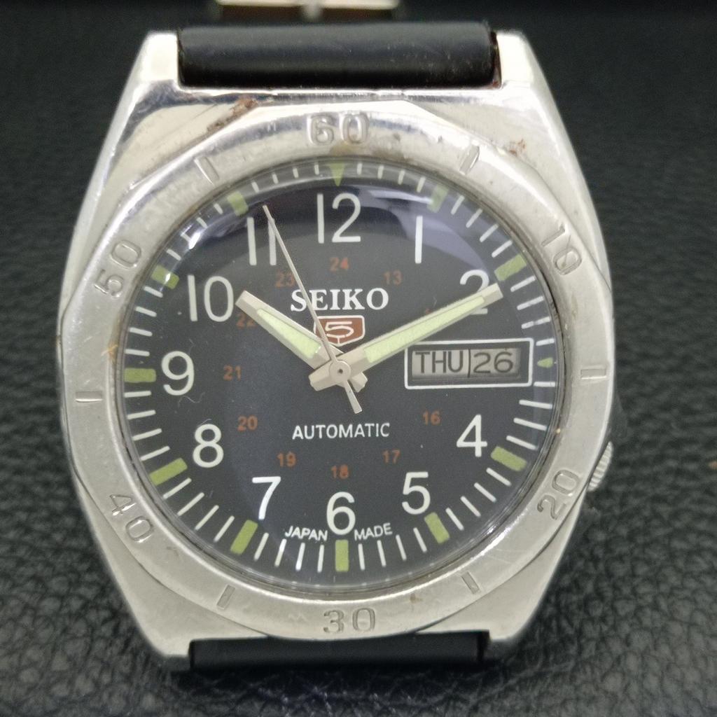 JAPAN VINTAGE SEIKO 5 AUTOMATIC 7009A MENS BLUE COLOR DIAL WATCH A701446-5
