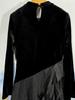 2026 Spring Women's Black Velvet Patchwork Slim Fit Luxury Long Dress