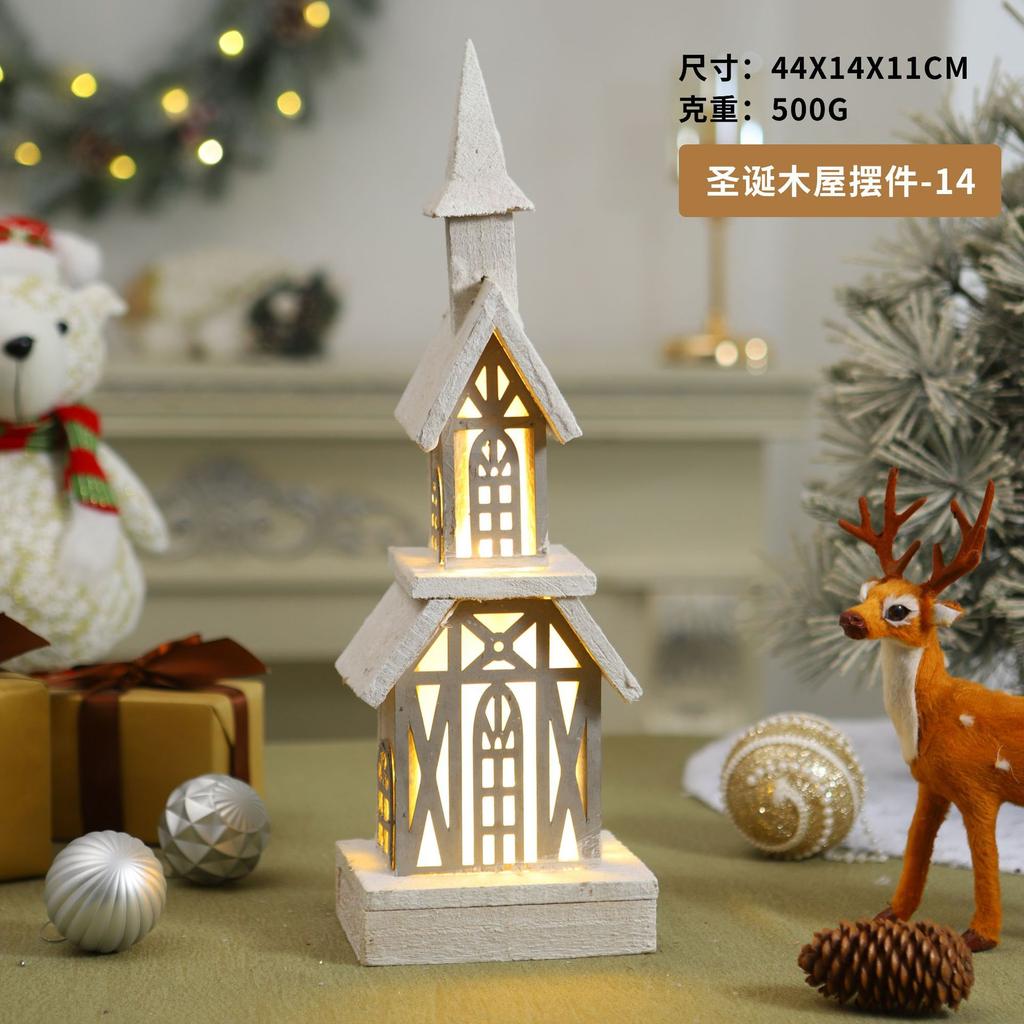 Factory direct sales Christmas chalet ornament atmosphere luminous decoration decoration chalet Christmas supplies