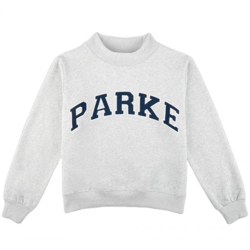 Lente 2026 PARKE Dames Crewneck Katoenen Sweatshirt met Letterprint - Casual Losse Top