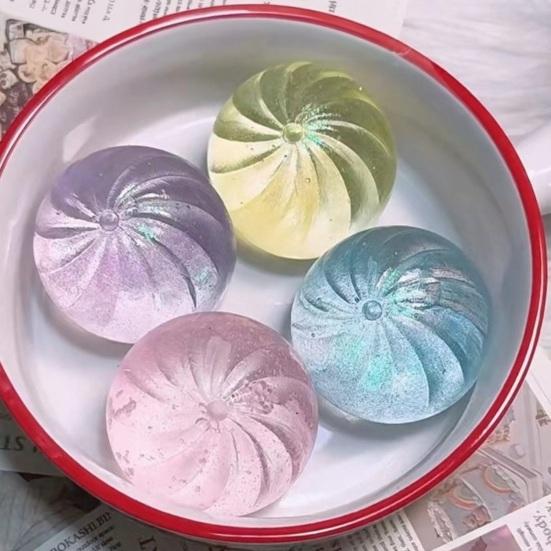 Stress Relief Steamed Bun Toy Portable Travel Slow Rising Clear Bun Sensory Toy Kids Adults Soft Stress Ball Bun Squeeze Pinch Fidget Toy