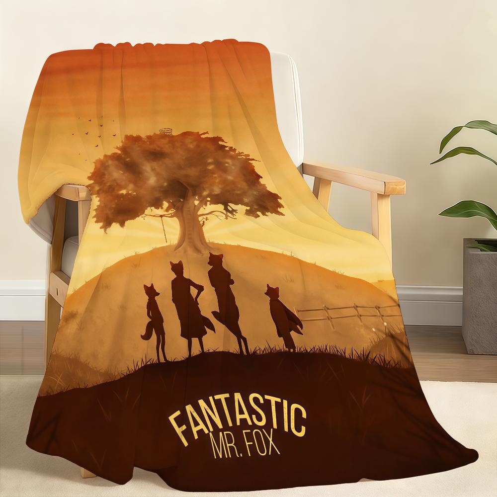 Classic F FantastiC C M Mr F FoXS Blanket Soft Throw Blanket for Home Bedroom Bed Sofa Picnic Travel Office Rest Blanket Gift 75x90cm