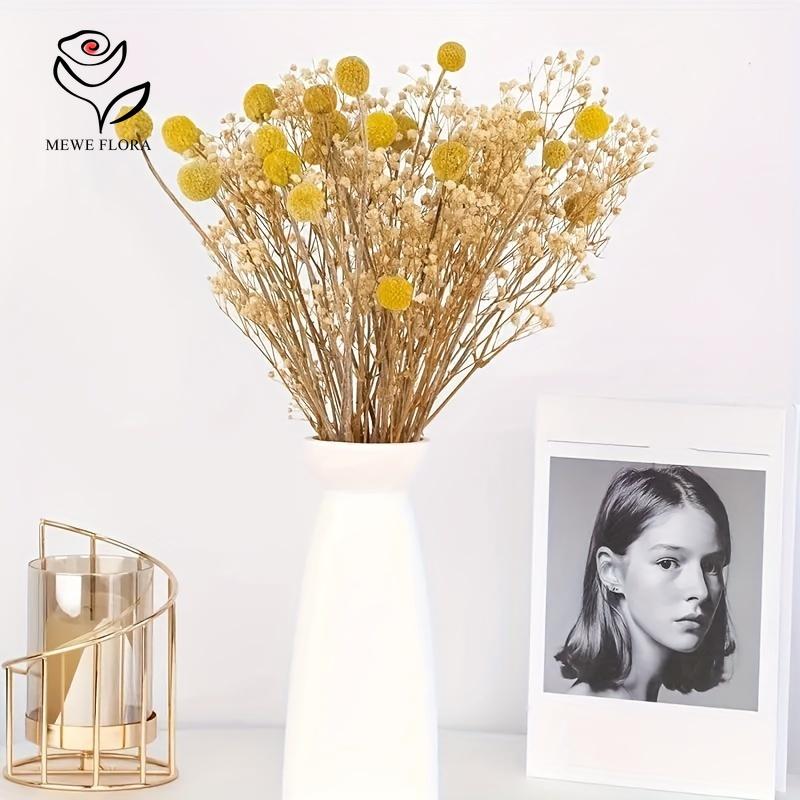 

Натуральный сухоцвет Baby Breath Mix Golden Ball Букет Цветочная свадьба Украшение на День святого Валентина Гипсофила Бохо Домашний декор
