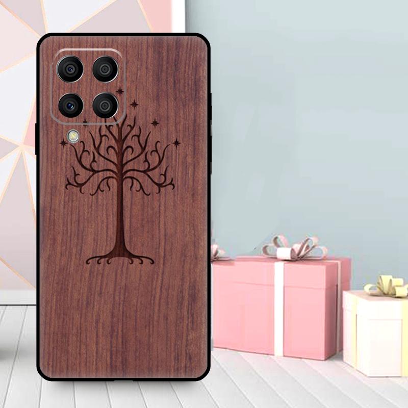 Tree Flower Bamboo Wood Case For Samsung Galaxy M36 M12 M52 M06 M16 M56 M33 M15 M55 M31 M13 M14 M53 M32 M35 M34 M54