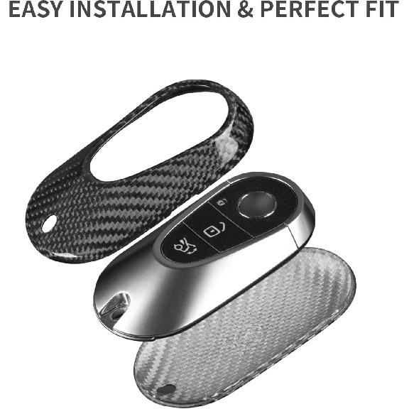 T-carbon Key Fob Cover Compatible with Mercedes Benz Key Case | Real Glass Fiber Key Fob Protector fits for Benz S Class G Class GL A B C E S Class