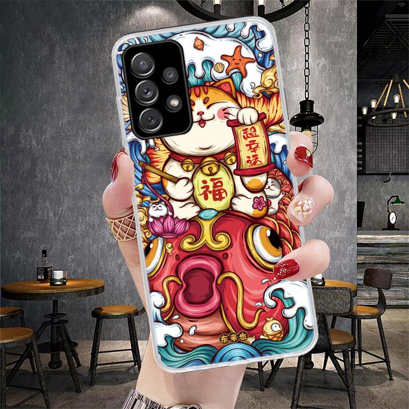 

Счастливый Кот Манеки Неко Японский Мягкий Чехол Для Телефона Для Samsung Galaxy S22 S23 S24 S25 Edge S26 Ultra S20 FE S21 Plus + Fundas Coque Samsung S24 Plus