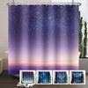 Dreamy Starry Sky Theme Modern Bathroom Curtain Aurora Planet Galaxy Moon Waterproof Polyester Shower Curtain Decor With 12 Hook