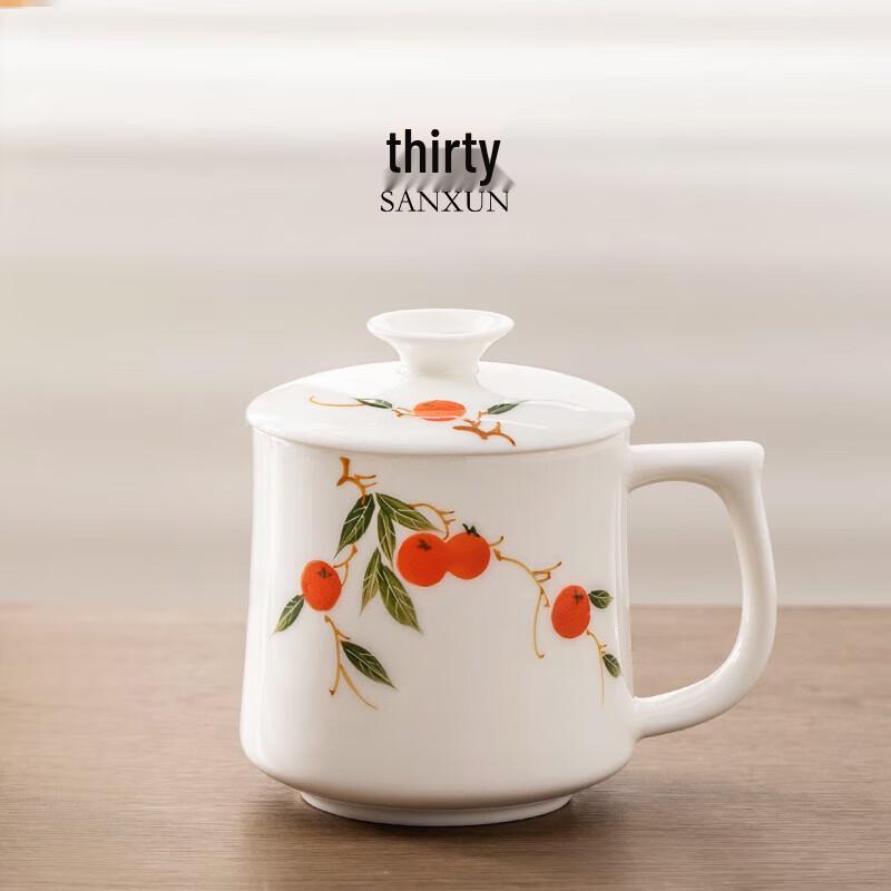 

Керамическая кружка ручной росписи с крышкой