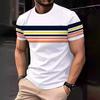 Short-sleeved T-shirt Printing Process Can Be Worn Inside and Outside, Loose Stripes