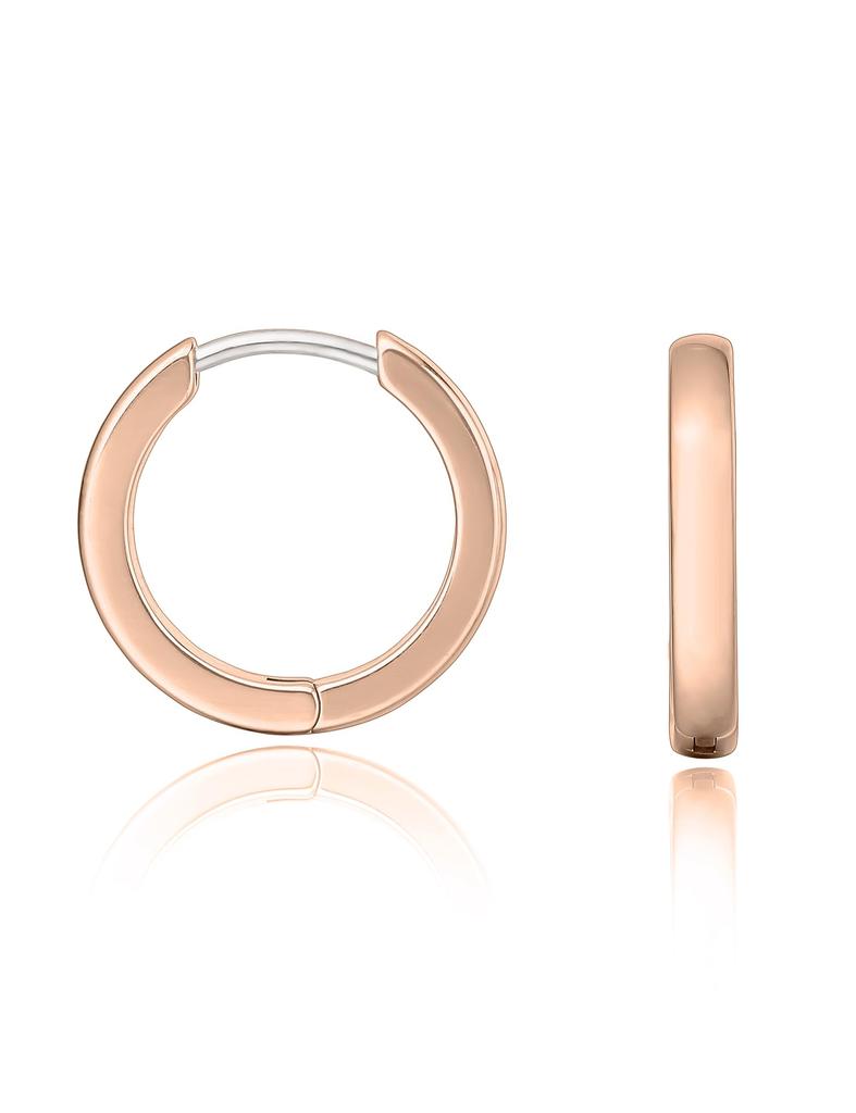 Limerencia G23 Pure Titanium Hypoallergenic Huggie Hoop Earrings for Women Girls Sensitive Ears Rose (8 Millimeters, Gold)