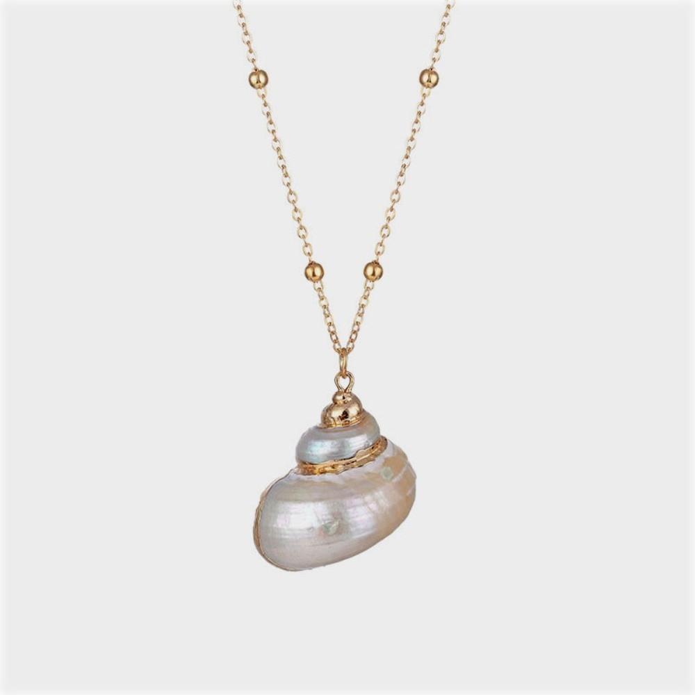 Ocean Theme Conch Necklace Bohemian Sweater Chain New Shell Pendant Necklace Summer Style 04