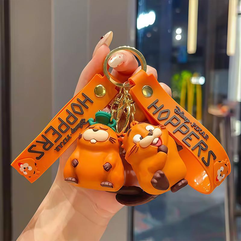 Hoppers Anime Mabel Keychain Cartoon Hoppers Pvc Figure Keychain Backpack Bag Car Keyring Pendant Prop Gift For Kids Adults Children's Birthday Gift