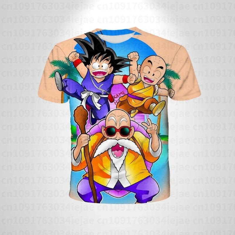 2026 Summer Dragon Ball T-shirt Children's T-shirt Anime Character Sun Wukong Super Saiya T-shirt Children's Short Sleeve