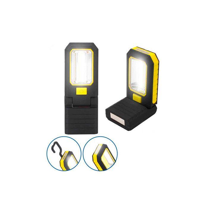 Lampe de poche LED COB 3 Leds Xl 200Lm. Avec crochet et aimant 3XAAa (piles incluses) [E3-36387]