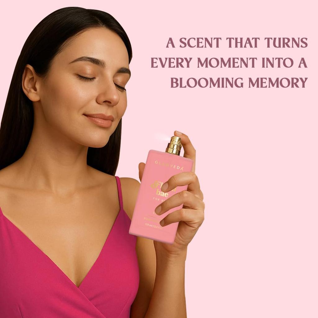 Glamveda Luxury Floral Bae Long Lasting | Perfume for Woman 100ml | with Lily of the Valley, Orchid, Vanilla | Floral & Fruity Premium Fragrance