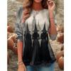 Witch Festival Outfit Women's Halloween Dark Style Printed Long Sleeve Shirt Polyester Comfortable Long Sleeve