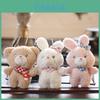 Fluffy Plush Bear Keychain Adorable Rabbit Backpack Accessory Stuffed Toy