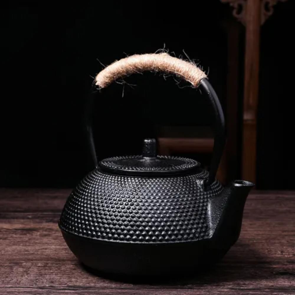 Rope Wrapping Handle Tea Kettle Chinese Japanese Antique Style Boiling Water Kettle  Puer Tea