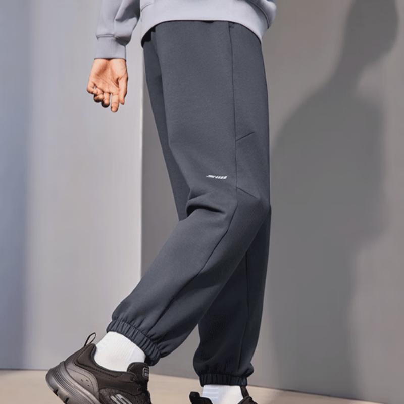 Skechers Basic Sports Series Fashion Comfortable Casual Versatile Solid Color Knitted Sports Pants Men Bottoms P425M130-00W5