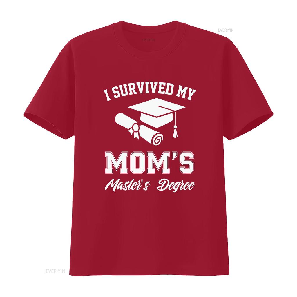 I Survived My Moms Masters Degree Shirt Graduation Gifts Master Graduate for Men Women Kids Vintage Washed Graphic