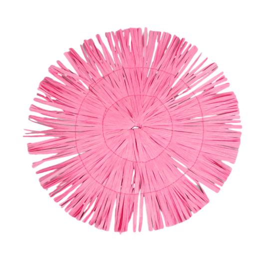 Round Paper Placemats with Tassel Fringe Handmade Woven Heat-Resistant Table Mats Non-Slip Coasters for Cups Plates Kitchen Dining Decor S розовый