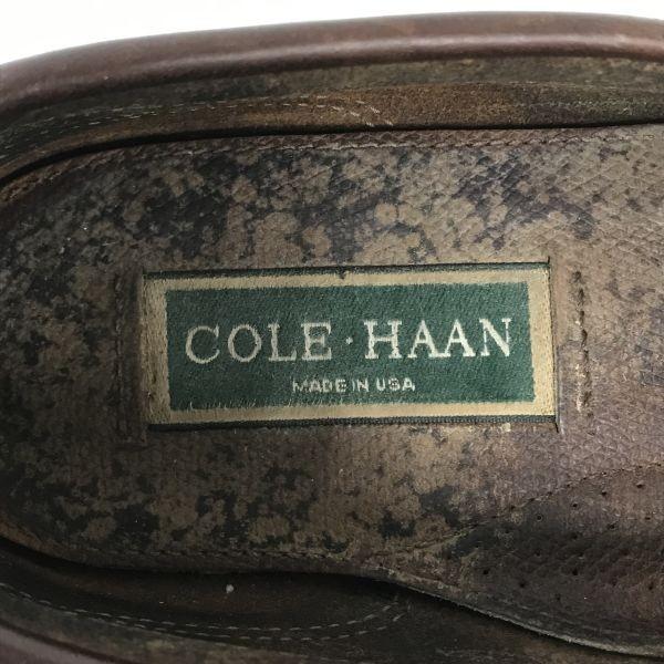 Vintage 80s-90s COLE HAAN Leather Kilt Tassel Loafers Size 27.0-28.0cm Brown Dress Shoes(USED)