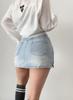 Syvent Stretch Denim Tight Mini Tight Mini Stretch Korean Short Denim Sizes 12F038 Skirt, High-Waisted Skirt, Short, Denim, Sexy, Slimming, Style,