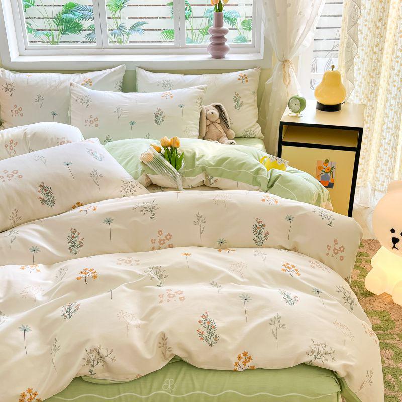 Sleep Grid 12868 Cotton Printed Four Piece Set