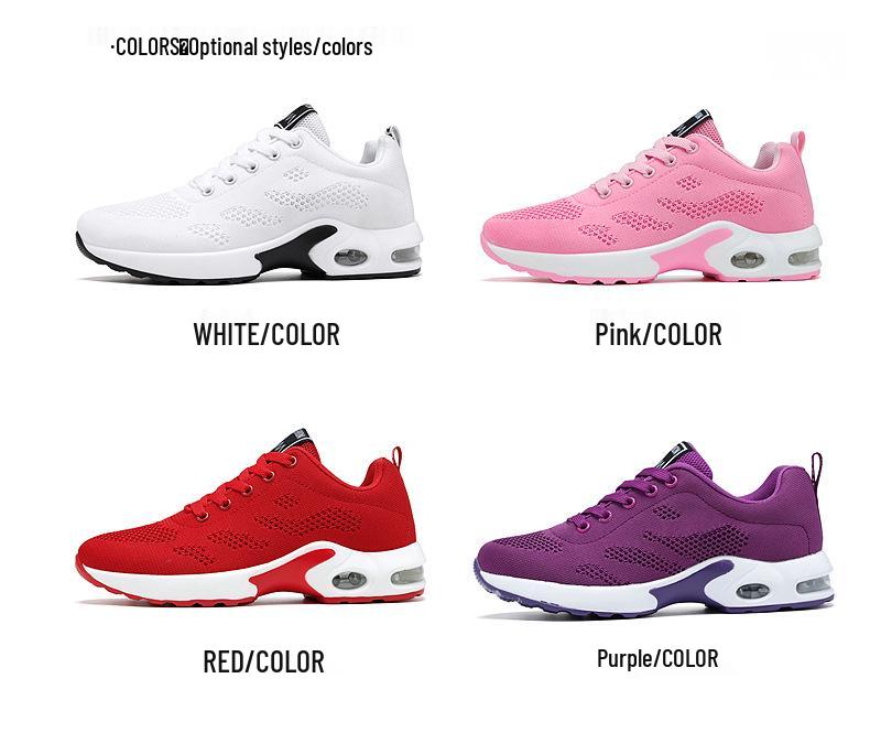 Women's Summer Mesh Air Cushion Lightweight Running Shoes, Soft Sole, Breathable Sports Sneakers.