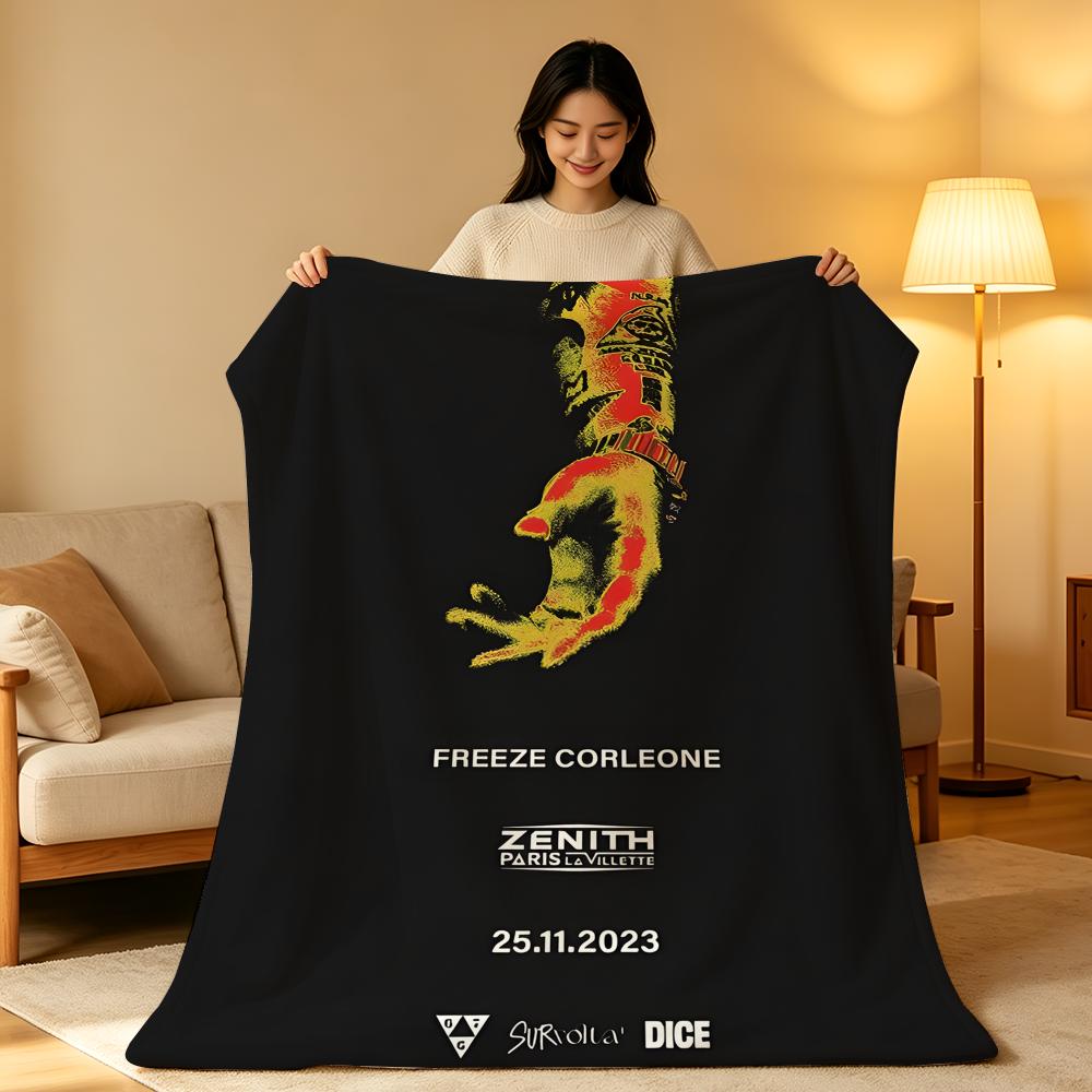 Music F-Freeze C-Corleone Throw High-Density Short Plush Blanket Soft Skin-Friendly for Sofa Nap Air-Conditioned Room
