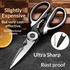 Multifunctional Kitchen Scissors Household Cut Vegetables Roast Broiler Scissors Stainless Steel Scissors