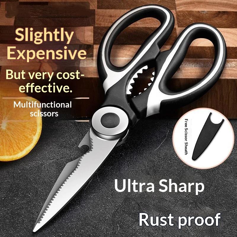 Multifunctional Kitchen Scissors Household Cut Vegetables Roast Broiler Scissors Stainless Steel Scissors