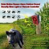 Outdoor Solar Motion Sensor Alarm with Remote Control 129DB with Motion Detector for Farm Yard Garden Animals Away Driving Wild