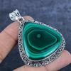 Malachite Gemstone 925 Sterling Silver Jewelry Pendant 2.56"