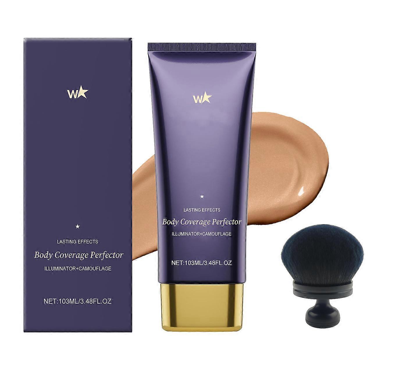 Körperabdeckungs-Perfector mit Pinsel | Wasserfeste & Transferbeständige Körper-Make-up, Langanhaltende Tattoo-Abdeckcreme für Beine & Körper, Vollabdeckung Cr D