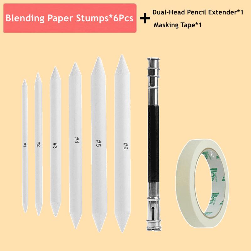 Blending Stumps and Tortillions Paper Art Blenders Sandpaper Pencil Sharpener Pointer for Artist Charcoal Sketch Drawing To Practical Use
