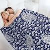 Winter Blue II - Owls and Gingko Leaves Throw Blanket Soft Plaid Shaggy Sofas Halloween Blankets