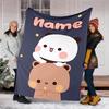 Personalized Custom Name Blanket - Bubu and Dudu Print Design,Blanket for Sofa,Bed,Travel,Camping - Soft and Warm, Great Gift