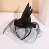 Satin Retro Schleier Hexenhut Feder Design Zaubererhut Kreativer Halloween Hexenhut Party