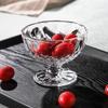 220ml Dessert Cup Classic Goblet Vintage Glassware Striped Glass for Cocktail Beverage Cups Wedding Party Buffet Ice Cream Bowl