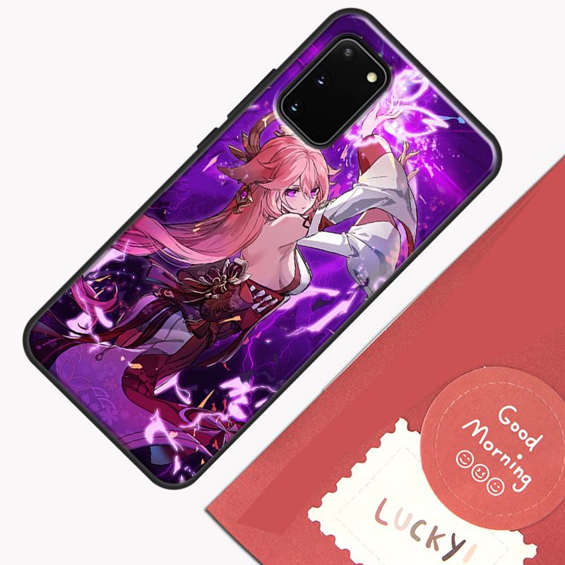 Yae Miko Genshin Impact Phone Case For Samsung Galaxy S25 S26 Ultra S20 S21 S22 S23 S24 Plus S9 S10 S25 FE Cover Shell