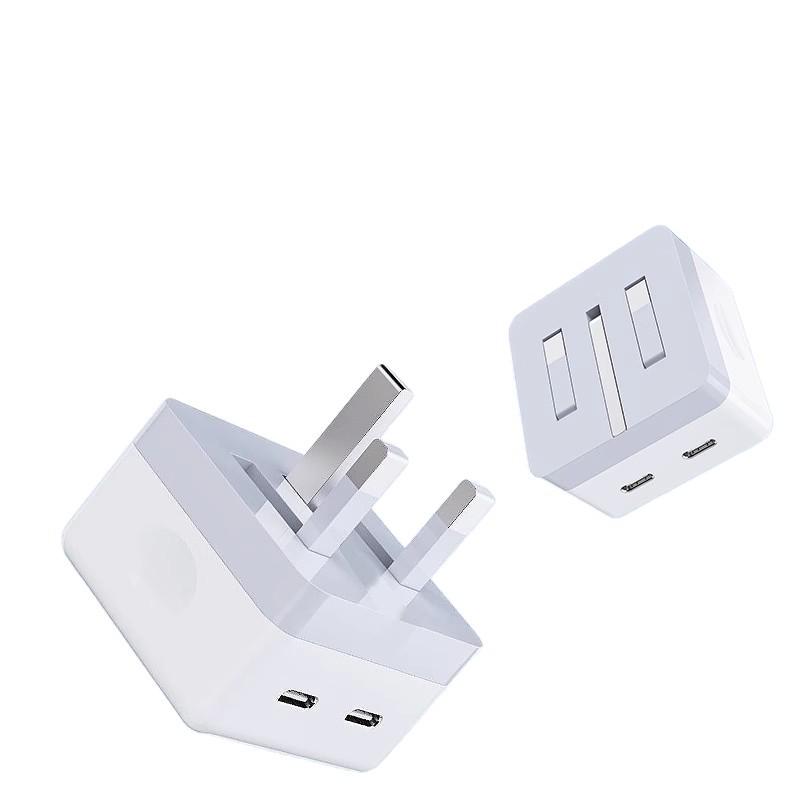Apple-Compatible 35W Dual-Port Charger, UK Standard, 50W PD Fast Charging Dual C Port for Cross-Border Mobile Phones